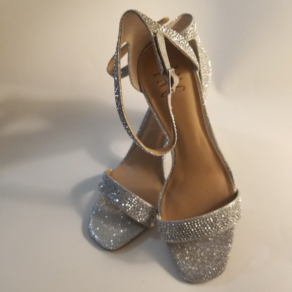 INC International Concept Lexini Two Piece Sparkle/ Glitter Sandals Size 9M - Picture 2 of 14